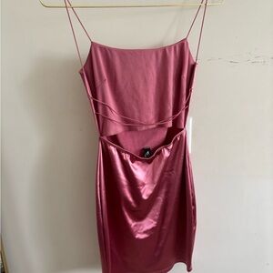 Sleek Pink Satin Slip Dress